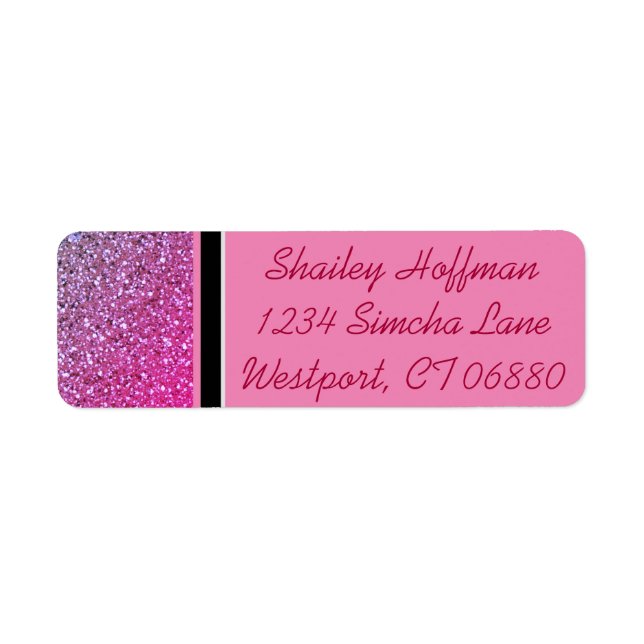 Pink Sparkles Return Address Labels (Front)