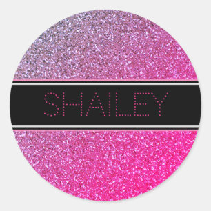 Pink Sparkles Sticker or Envelope Seal