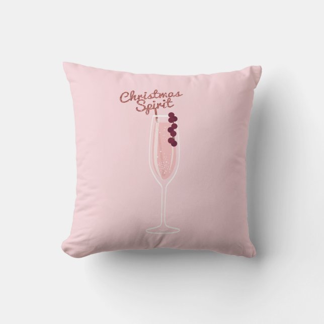 Pink Sparkling Christmas Cushion (Front)