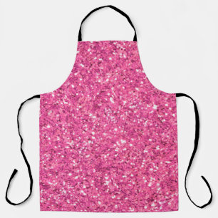 Pink sparkling glitter pattern apron