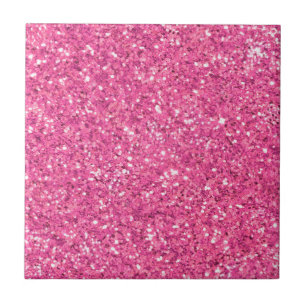 Pink sparkling glitter pattern ceramic tile