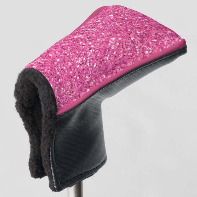 Pink  sparkling glitter pattern         golf head cover (3/4 Front)