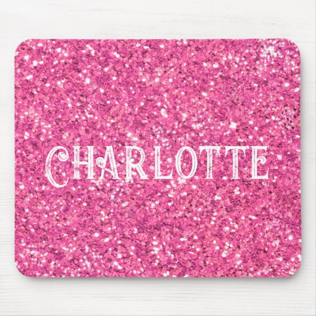 Pink sparkling glitter pattern   mouse pad (Front)