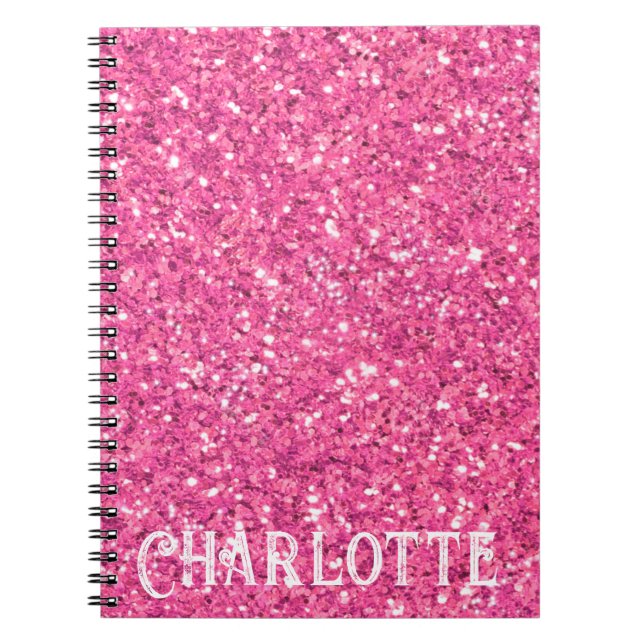 Pink sparkling glitter pattern      notebook (Front)