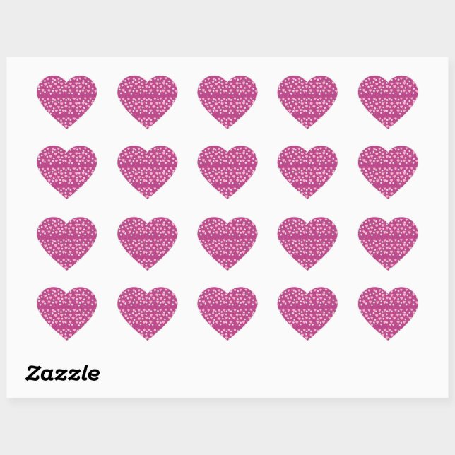 Pink Sparkling Hearts Sticker (Sheet)