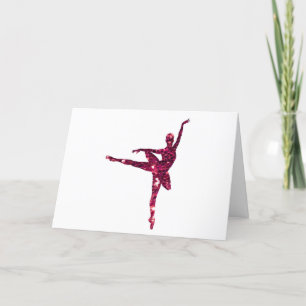 Pink Sparkly Ballerina Birthday Card