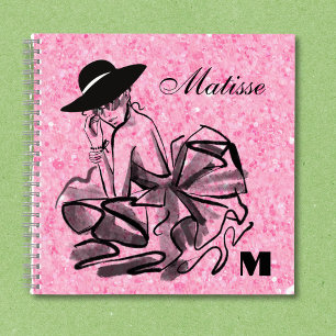 Pink Sparkly Fashion Coquette Notebook