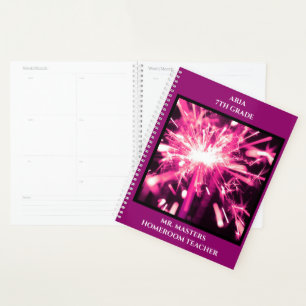 Pink Sparks School Classroom  Planner