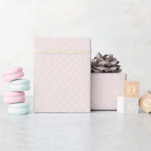 Pink sparrow, flower pattern wrapping paper