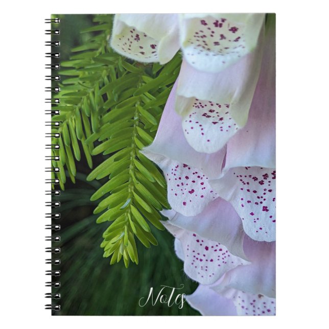 Pink Speckled Foxglove Floral Notebook (Front)