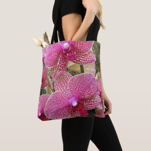 Pink Speckled Phalaenopsis Orchids Floral Tote Bag