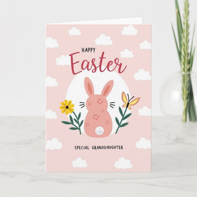 Pink Speckled Rabbit Scene Card (Front)