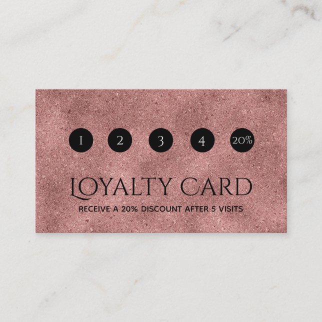 Pink Specks Paper Texture Loyalty Card (Front)