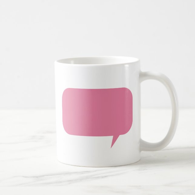 Pink speech bubble custom saying personalised gift coffee mug (Right)