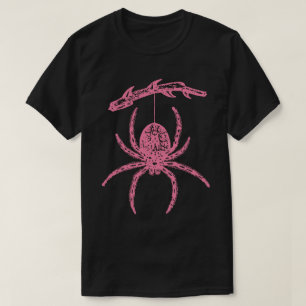 Pink Spider Hanging From Branch T-Shirt