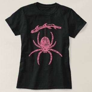 Pink Spider Hanging From Branch T-Shirt