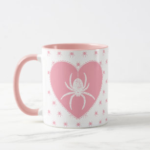 Pink Spider Heart Mug
