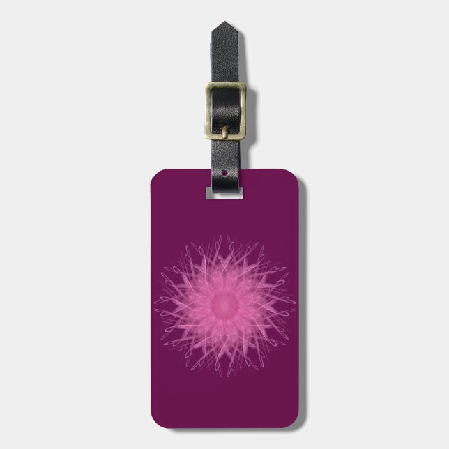 Pink Spinner Mandala Luggage Tag (Front Vertical)