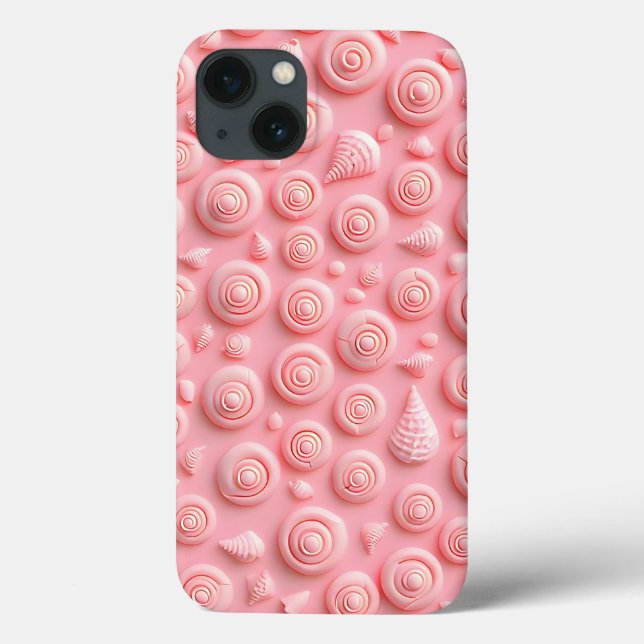 Pink Spiral Pattern iPhone Case Feminine Look (Back)