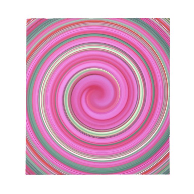 Pink spiral pattern notepad (Front)