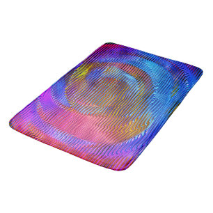 Pink spiral rainbow with relief and messy stripes  bath mat