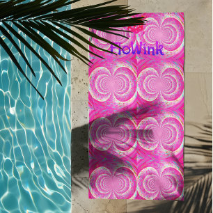 Pink Spiral Trippy Beach Towel