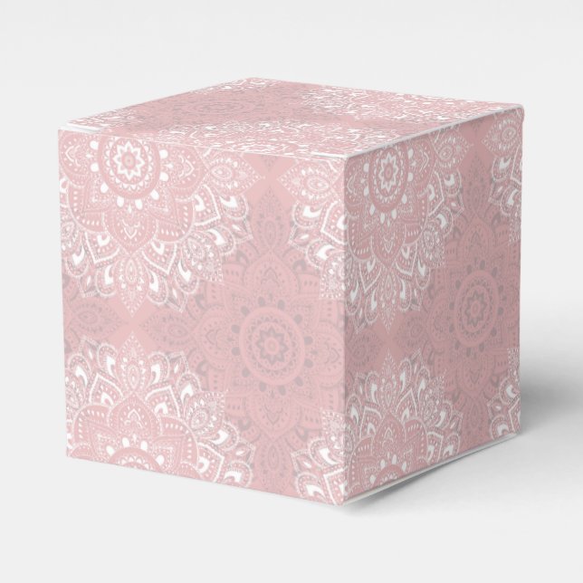 Pink spiritual Indian mandala pattern Favour Box (Front Side)