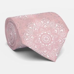 Pink spiritual Indian mandala pattern Tie