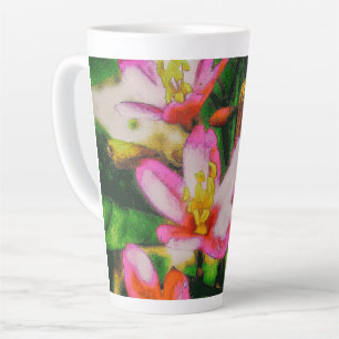 Pink Splash Flowers Latte Mug