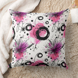 Pink Splash & Ink Burst Cushion