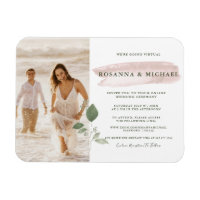 Pink Splash Watercolor Greenery Virtual Wedding