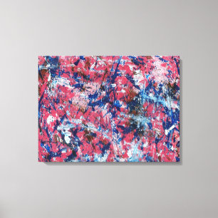 Pink Splatter Abstract Canvas Print