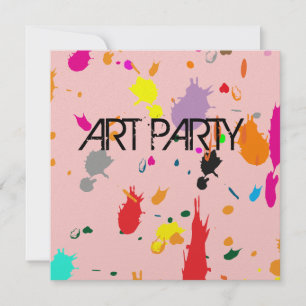 Pink Splatter Invitation