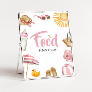 Pink Splish Splash Baby Shower Food Poster
