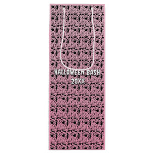 Pink Spooky Ghost Bash Pattern Wine Gift Bag