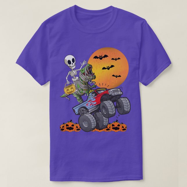Pink Spooky Halloween Monster Truck Pumpkin Mommy  T-Shirt (Design Front)