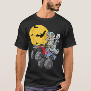 Pink Spooky Halloween Monster Truck Pumpkin Mummy T-Shirt