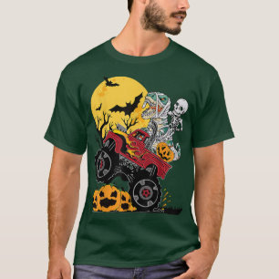 Pink Spooky Halloween Monster Truck Pumpkin Mummy  T-Shirt
