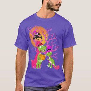 Pink Spooky Halloween Monster Truck Pumpkin Mummy  T-Shirt