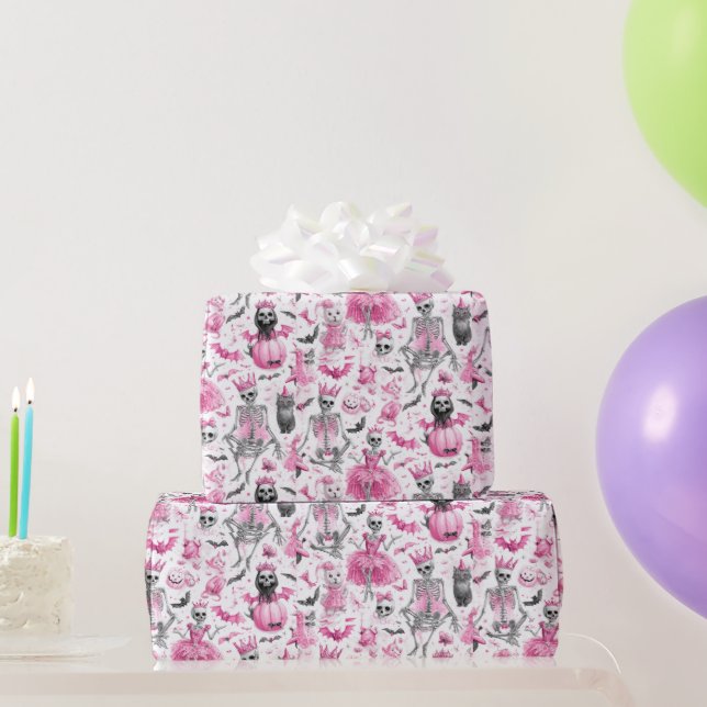 Pink & Spooky Halloween Princess Wrapping Paper (Party Gifts)
