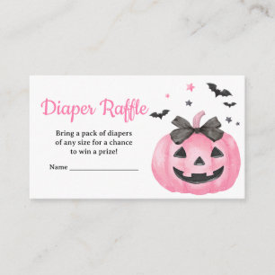 Pink Spooky Little Boo Pumpkin Diaper Raffle Enclosure Card