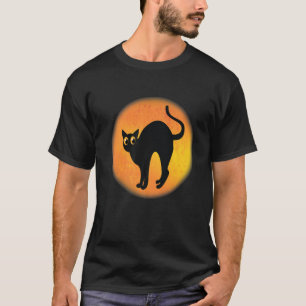 Pink Spooky Moon Halloween Black Cat Kids Women Gi T-Shirt