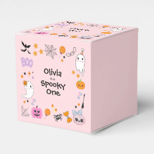 Pink Spooky One Cute Ghost Halloween 1st Birthday Favour Box