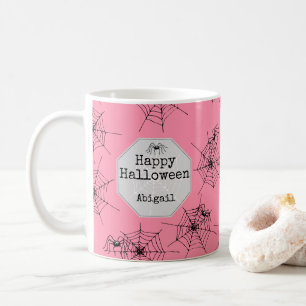 Pink Spooky Spider Halloween Mug