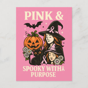 Pink & Spooky with Purpose – Halloween Holiday Postcard