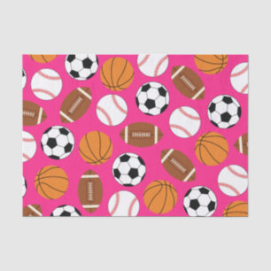 Pink Sports Birthday Party Tissue Paper