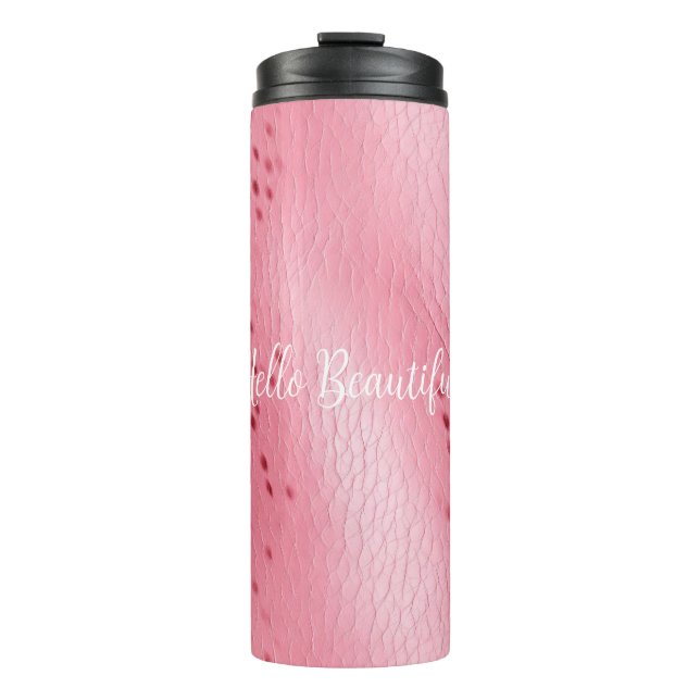 Pink Spotted Leopard Cheetah Animal Print Thermal Tumbler (Front)