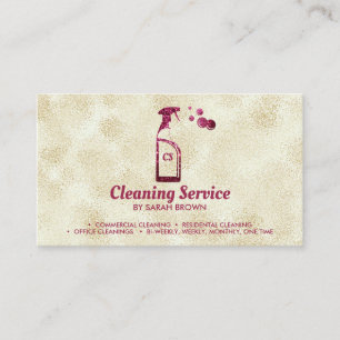 Pink Spray Bottle with Bubbles Personalised Letter Business Card