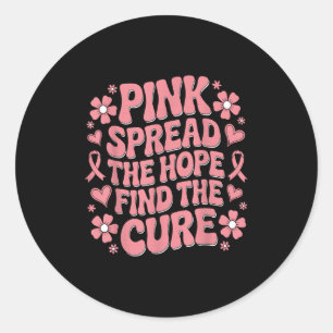 Pink Spread The Hope Breast Cancer Awareness Suppo Classic Round Sticker