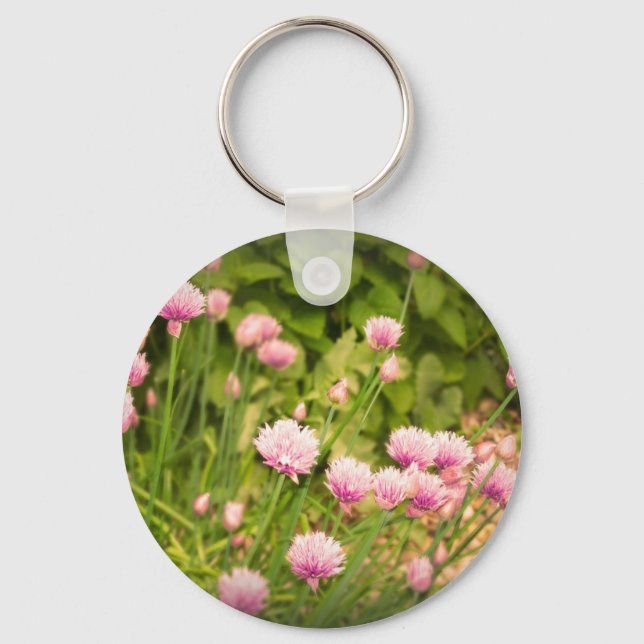 Pink Spring Alliums Key Ring (Front)